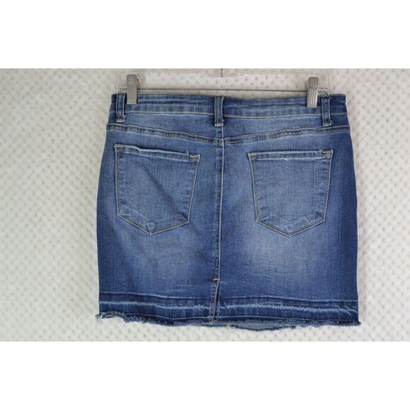 Kancan Women's 7/27 Medium Wash Released Hem Denim Mini Skirt - Picture 10 of 15